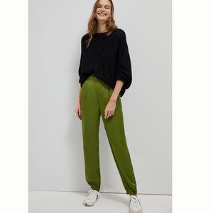 Anthropologie Diandra Satin Pleated Joggers